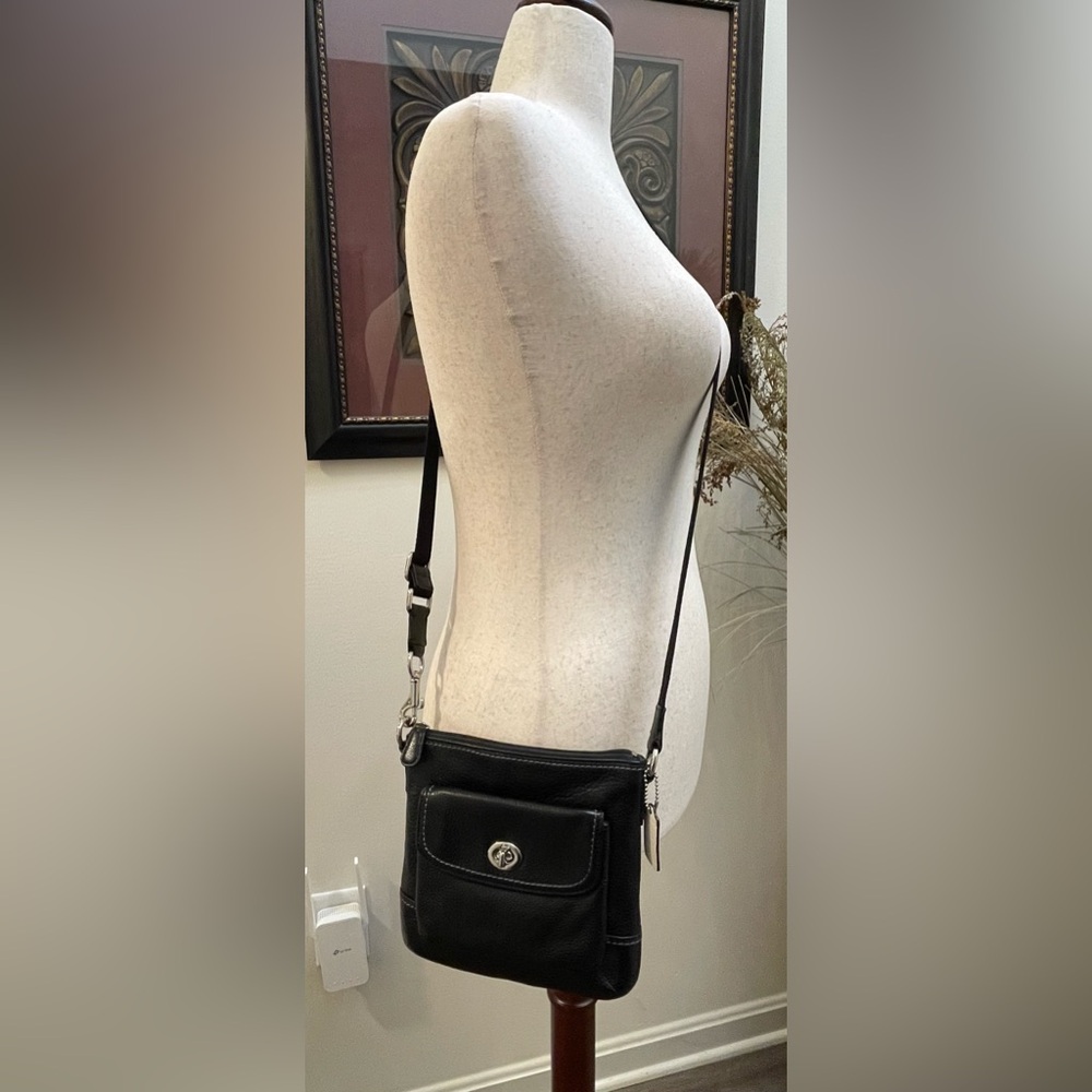 COACH 49170 Black Pebble Leather PARK Crossbody bag - EUC